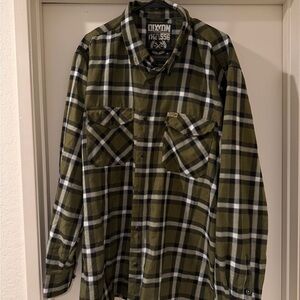 DIXXON Men's Green Plaid Flannel
